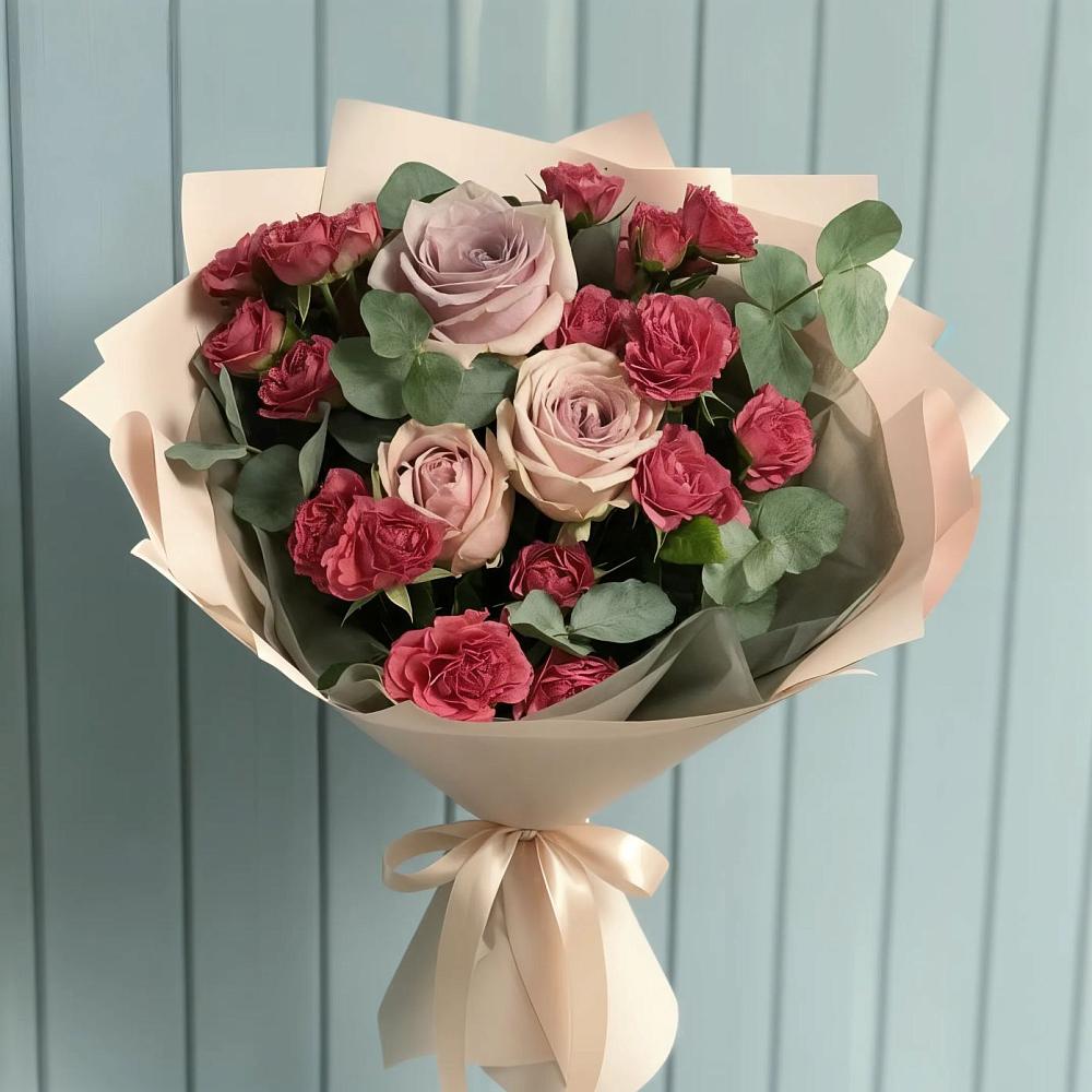 Букет цветов из: Гвоздики и Розы в Марково