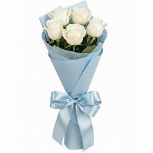 Букет 5 Белых роз Проуд в Марково
