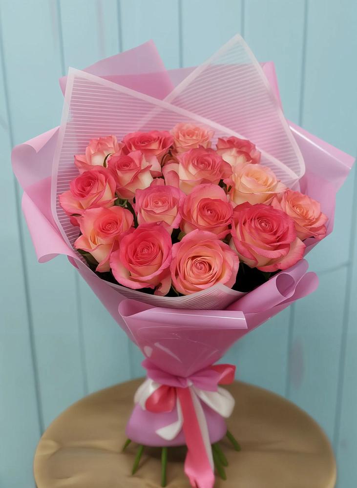 Букет 15 Розовых роз Равель в Марково