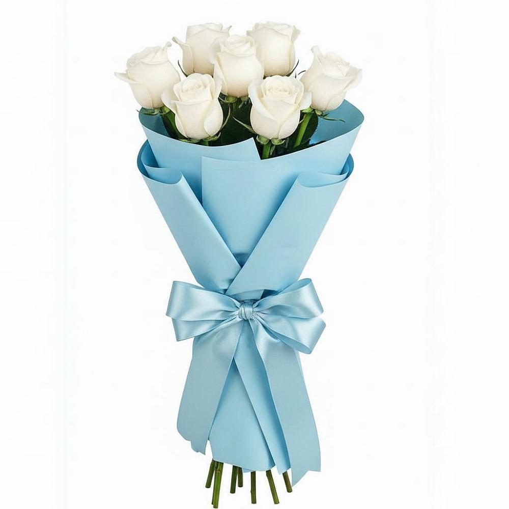 Букет 7 белых роз Проуд в Марково