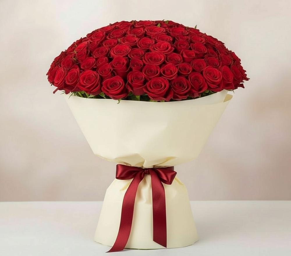 Букет 101 Красная роза Милано в Марково