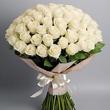 Букет 101 беля роза Белоснежка в Марково