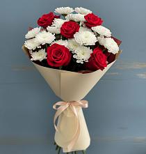 Букет цветов из:  Розы и Хризантемы в Марково