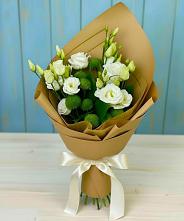 Букет цветов из:  Хризантемы и Лизиантусы #REPLACE_PRED# Марково