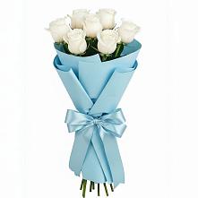 Букет 7 белых роз Проуд в Марково