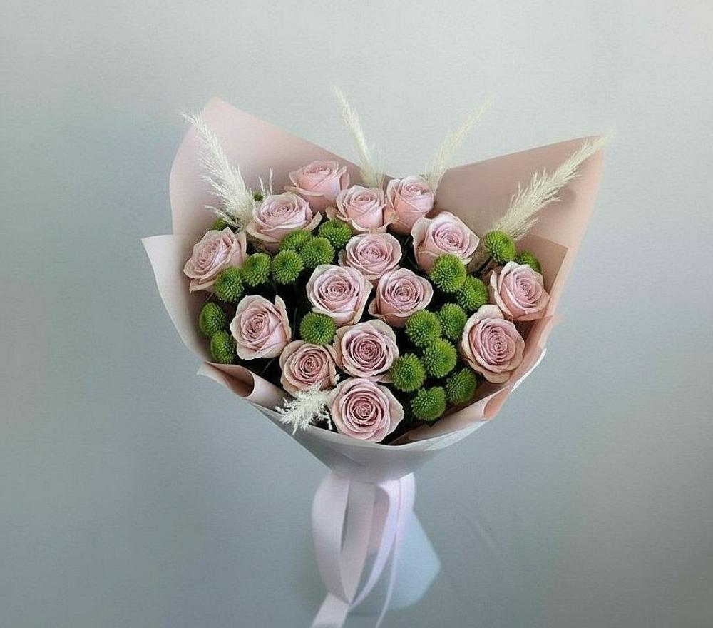 Букет цветов из: Розы и Хризантемы в Марково