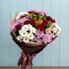 Букет цветов из:  Розы, Хризантемы и Альстромерии в Марково