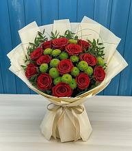 Букет цветов из:  Розы и Хризантемы в Марково