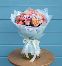 Букет цветов из:  Хризантемы и Розы в Марково